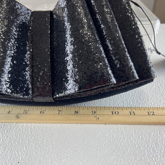 Black Glitter Bow Velvet Shimmering Fairy Princess Evening Bag Ted Baker London - Picture 5 of 11